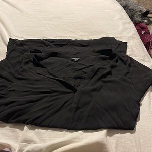 Blouse bundle sz 4. Black blouse is sheer/short sleeve.Heart is long puff sleeve